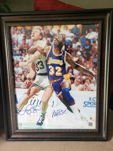 Larry Bird Magic Johnson Signed 16x20 NBA Photo Hologram Certified Authentic - Picture 1 of 10