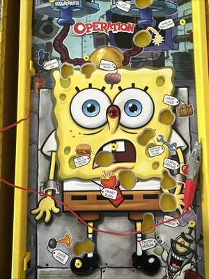 2007 Milton Bradley Spongebob Operation Game Front Replacement Part  Board & Box - Image 1 of 4