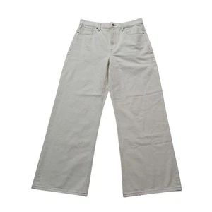 Banana Republic Jeans Women's 30 Petite Cream High Rise Rigid Wide Leg ECRU - Picture 1 of 11