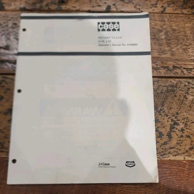 Tractor Operator's Manual Fits Case Rotary Tiller H-70, J-70 No. 9-50892 - Image 1 of 4