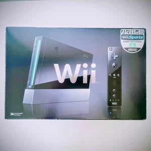 Nintendo Wii Black Console Boxed Tested Works – Wii Sports – No Controllers - Picture 1 of 12