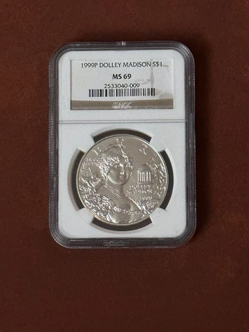 1999-P Dolley Madison $1 NGC MS 69 ~ 90% Silver  Commemorative Dollar Cover