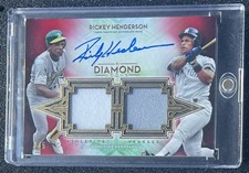 2021 Topps Diamond Icons Rickey Henderson Auto /5 Red Dual Team Autograph Relic