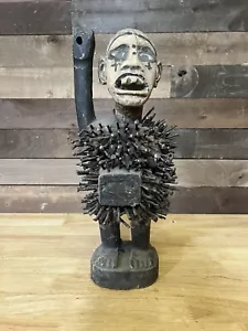 Antike 18 Zoll Nkondi afrikanische Kunst Nagel Fetisch Holzstatue - Bild 1 von 8