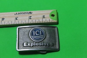 ICI Explosives Belt Buckle. T L & B. Silver Tone. - Picture 1 of 3