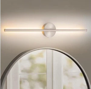 RRTYO Byers 27.5 in. 1-Light Nickel Linear Dimmable LED Bathroom Vanity Light - Picture 1 of 12