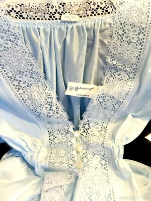 Aristocraft халат платье размер M нейлона шифона кружева отделки США синий новый - Изображение 1 из 4