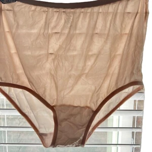Vintage Vanity Fair Panties 6 M Double Nylon Sheer Second Skin Silky Satin Shiny - Picture 1 of 9