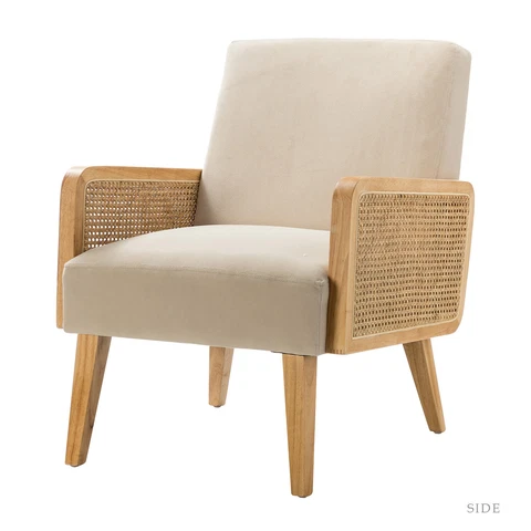 Karat Home Delphine Cane Accent Chair - Tan  MSRP $599.00 Cover