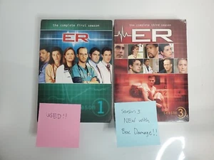 New Damaged Box ER: Complete Season 3 DVDs & Used Complete Season 1 - Picture 1 of 18