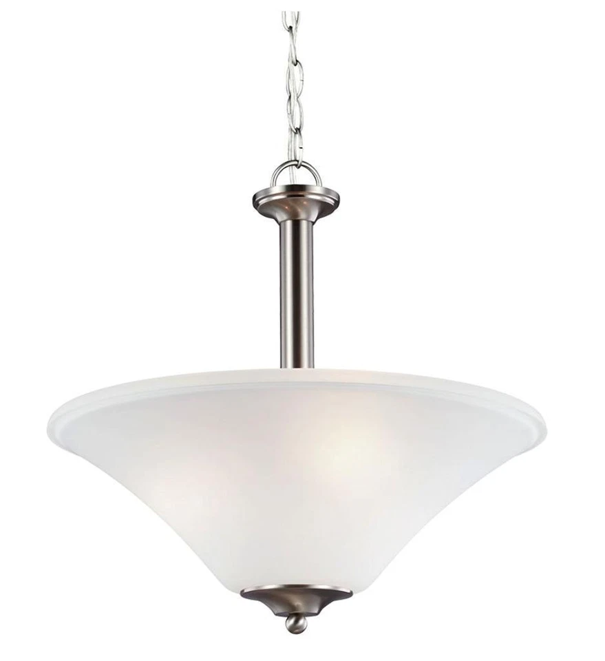 Luminária de teto pingente de níquel escovado Sea Gull Holman 3 luzes 18 polegadas, 66808-962 - Imagem 1 de 1