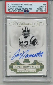 2018 PANINI FLAWLESS SUPER BOWL MVPS AUTOGRAPHS JOE NAMATH LE 01/10 PSA 9 POP 1 - Picture 1 of 2