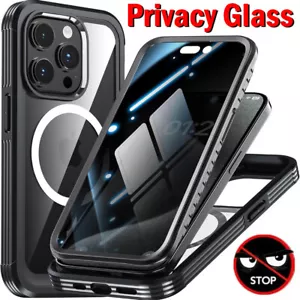 Coque résistante antichoc pour iPhone 16 15 Pro Max VERRE TREMPE CONFIDENTIALITÉ - Photo 1 sur 45