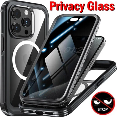 Per iPhone 17 Pro Max Air 16 16e 15 VETRO TEMPERATO PRIVACY Custodia Antishock - Immagine 1 di 4
