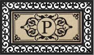 Evergreen Sassafras Wechselpassepartout und Tablett Cambridge Monogramm Sackleinen, Buchstabe P - Bild 1 von 4