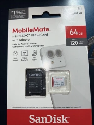 Mobile Mate 64GB Card, MicroSDXC UHS-I Card With Adapter - Image 1 of 2