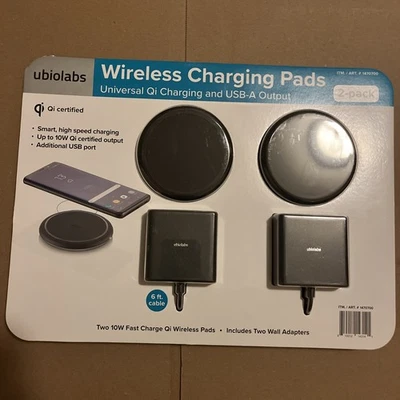 Ubio Labs Wireless Charging Pad for Mobile Phones, 2-pack. - Image 1 of 2