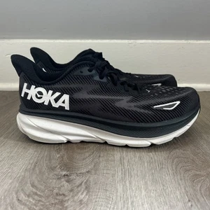 Scarpe da corsa Hoka One donna Clifton 9 larghezza 10,5 D nero bianco 1132211 BWHT - Foto 1 di 12