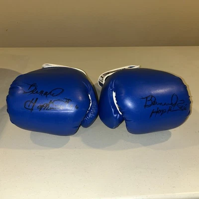 Guantes de Boxeo Two Executioner BERNARD HOPKINS Firmados Auto Azul Everlast Pro 2212 Foto 1 de 4