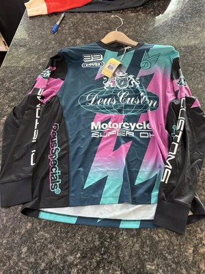 Damas Deus deus ex machina Deus Malla Camisa Motocicleta Camiseta Larga Nueva con Etiquetas Med Foto 1 de 4