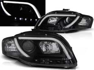 faros para AUDI A4 B7 2004 2005 2006 2007 2008 LED tubo luces negro LHD - Imagen 1 de 1