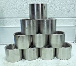 2"  304 Stainless Steel Threaded Coupling: Lot of 10 - Picture 1 of 3