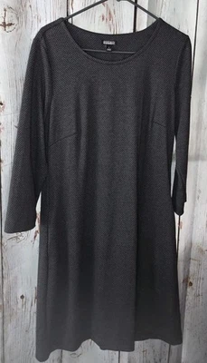 Vestido recto Nicole Miller negro gris manga 3/4 bolsillos laterales para mujer talla L otoño Foto 1 de 4