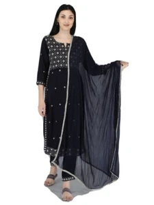 indian pakistani Anarkali Pant Duppata Set - Picture 1 of 3