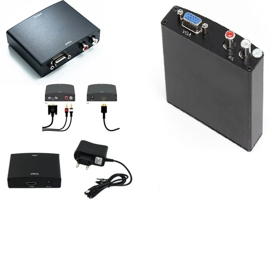 CONVERTITORE DA ANALOGICO VGA + AUDIO R/L A HDMI TV MONITOR PC VIDEO CONVERTER - Immagine 1 di 1