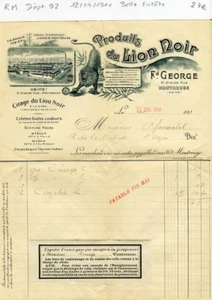Dépt 92 - Montrouge 91 Grande Rue - Belle Entête Produits du Lion Noir de 1910 - Picture 1 of 1