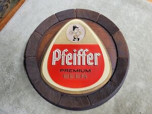 Vintage Pfeiffer Premium Beer Sign Plastic Detroit Michigan