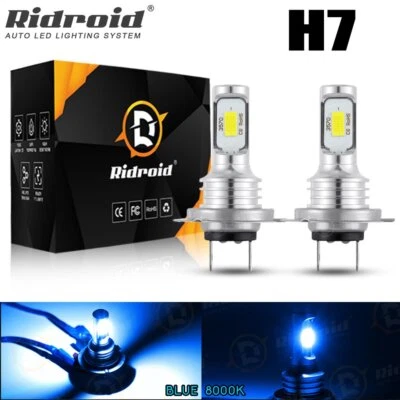 H7 Ice Blue 8000K Super Bright 8000LM LED Headlight Bulbs Kit High or Low Beam - Image 1 of 4