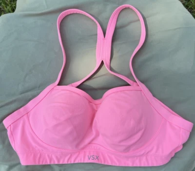 VSX Victoria’s Secret Racerback Sports Bra Neon Pink 36A - Image 1 of 3