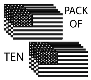 Black and White American Flag USA PACK OF 10 Decal Sticker 3M Military Army - Picture 1 of 1