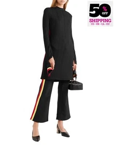 RRP€850 ELLERY Dada Knitted Rib Mini Dress AU12 US8 IT44 L Black Striped - Picture 1 of 6