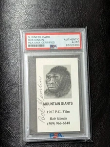 Tarjeta de visita firmada con autógrafo autenticada PSA/DNA filmada por Bob Gimlin 'Bigfoot' - Imagen 1 de 1