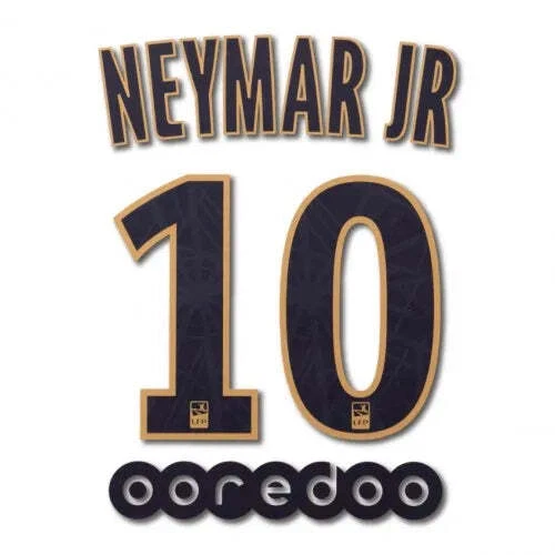 PSG 2018/19 Away Neymar JR #10 Youth Jersey Name Set - Photo 1/1