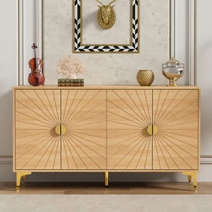 Sideboard Buffet Cabinet with Storage 4 Doors Adjustable Shelve Storage Cabinet - Picture 1 of 31