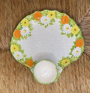 Vintage Geo Lefton Rare Daisy Chip & Dip with Dip - Made In Japan #1509 - Picture 1 of 8