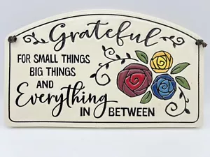 Spooner Creek Ceramic Wall Arch Plaque Handcrafted-Wisconsin 9" Long - Grateful - Picture 1 of 2