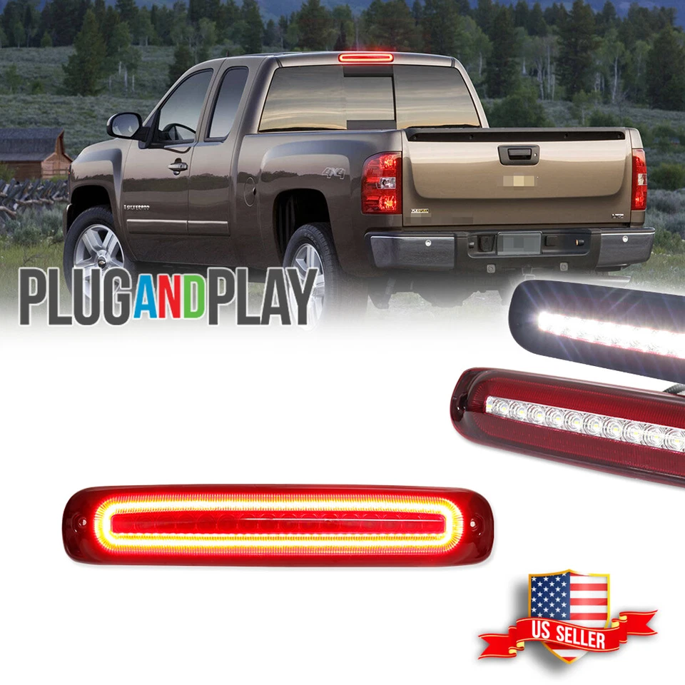 For 99-07 Chevy Silverado GMC Sierra Rear LED 3rd Third Brake Cargo Tail Lights - Image 1 of 4