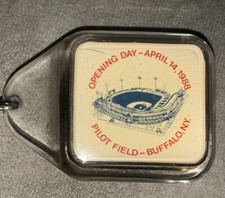 Pilot Field Opening Day Buffalo NY Bisons Baseball Keychain April 14, 1988