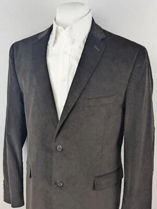 Adolfo Corduroy Sport Coat Blazer Men 44R Brown Cotton Elbow Patches Double Vent - Picture 1 of 20