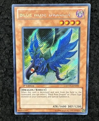 Yugioh Blue Rose Dragon EXVC-EN099 Secret Rare 1st Edition NM MISPRINT - Image 1 of 4