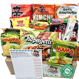 AlphFa-Box - 16 vegetarische asiatische Ramen Instant Nudeln-Box veggie Geschenk