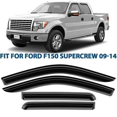 Protectores de lluvia viseras de ventilación para Ford F-150 SuperCrew 2009-2014 Foto 1 de 4