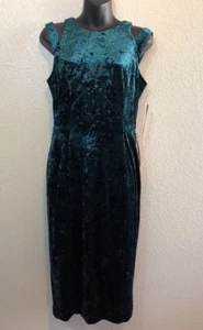 Vestido verde funda de terciopelo aplastado Maggie London nuevo con etiquetas para mujer talla 8 - Imagen 1 de 6