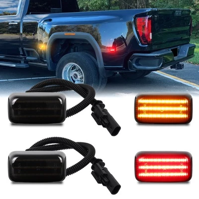 Luz de señalización lateral LED 4 piezas para Chevy Silverado GMC Sierra 2015-up doble 2500HD Foto 1 de 4