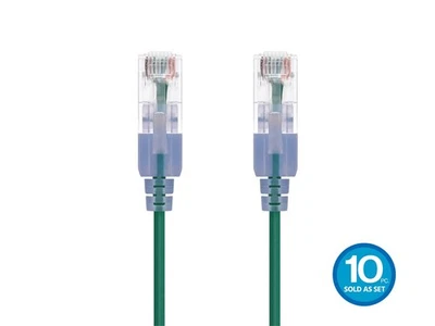 Monoprice Cat6A Ethernet Patch Cable- 10 feet- Green | Snagless RJ45 550Mhz UTP - Image 1 of 4