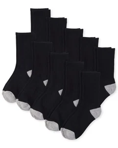 boysCrew SocksBLACK -10 PACKX-Large - Picture 1 of 1